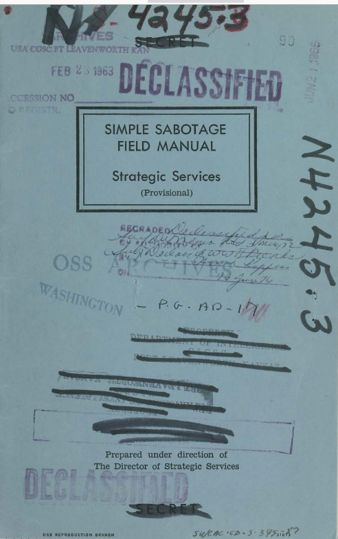 Simple Sabotage Field Manual (by the U.S. Government)