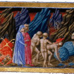 Dante and Virgil entering the fourth circle, with Plutus Avaricius, the Prodigals and the Wrathful