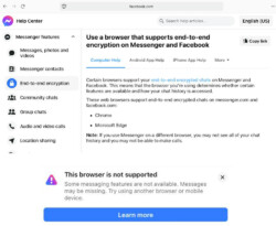 Meta says, Use a google or microsoft browser, or we're going to break messenger for you.