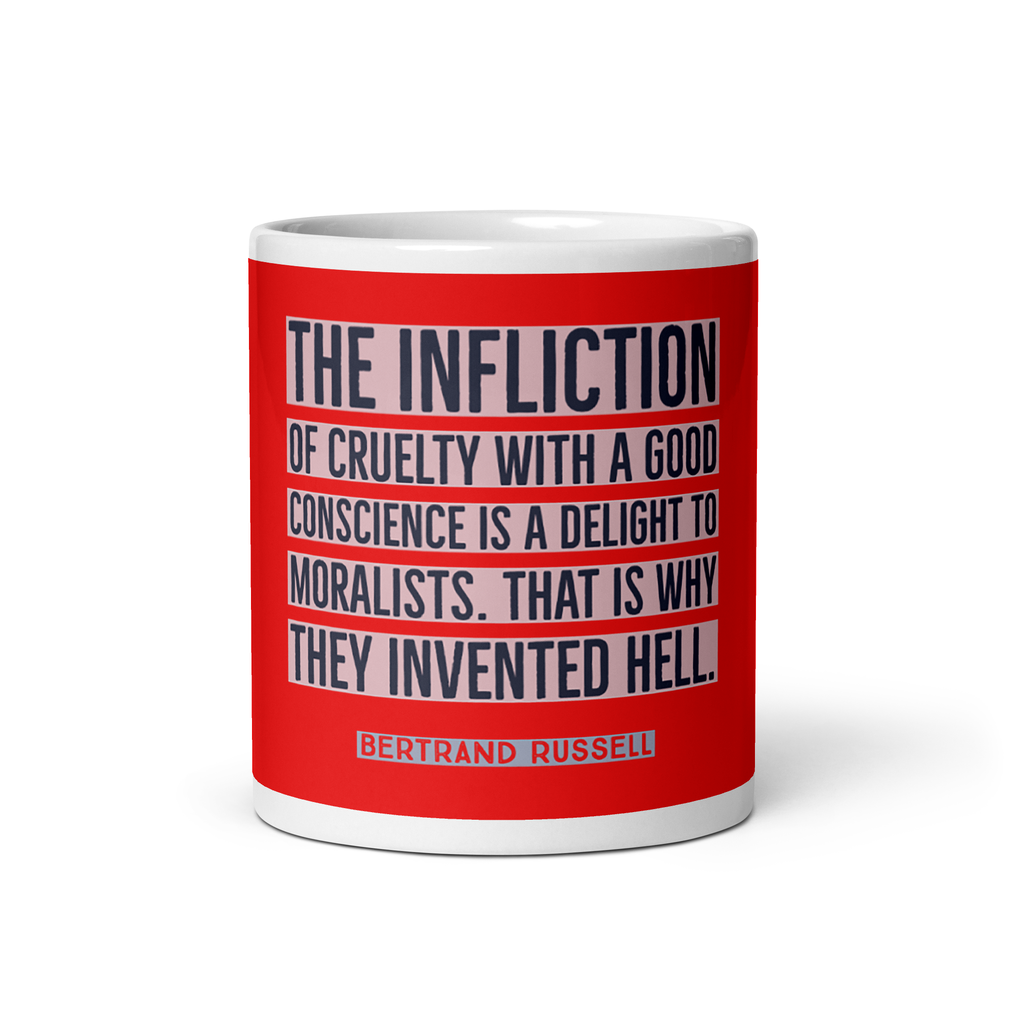 "The infliction" Mug, Bertrand Russell